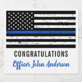 Rechtsdurchsetzung der Polizei in der "Blue Line" Bierflaschenetikett (Einzelnes Label)