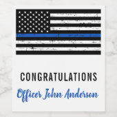 Rechtsdurchsetzung der Polizei in der "Blue Line" Weinetikett (Einzelnes Label)