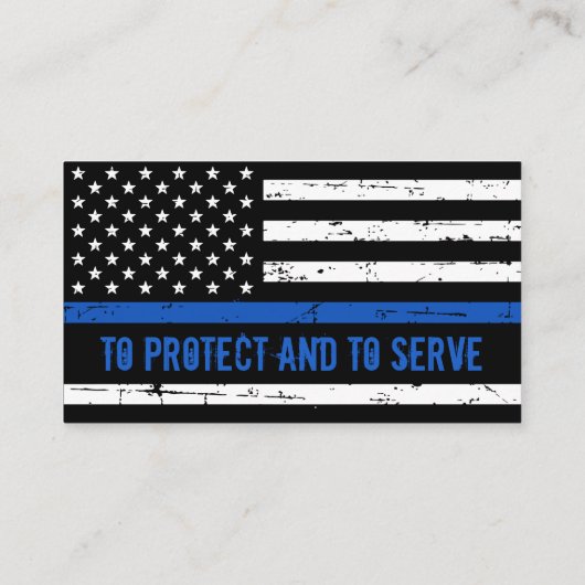 Rechtsdurchsetzung - Flaggenpolizei Thin Blue Line Visitenkarte (Rückseite)
