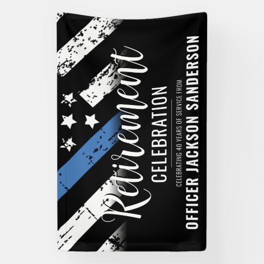 Rechtsdurchsetzung - THIN-Blue-Line-Polizeieinzieh Banner (Vertikal)