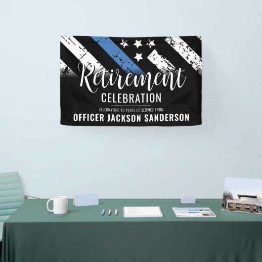 Rechtsdurchsetzung - THIN-Blue-Line-Polizeieinzieh Banner (Messe)