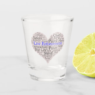 Rechtsdurchsetzung Word Cloud Shot Glass Schnapsglas