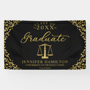Rechtsfakultät Abschluss Schwarzes Gold Diplomieru Banner