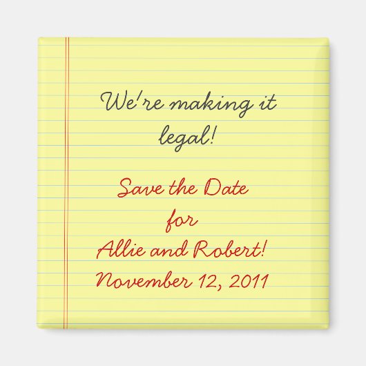 Rechtsgrundlage Save the Date Magnet (Vorne)