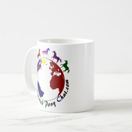 Rechtshändige gemalte Pony-Kaffeetasse Kaffeetasse (Vorderseite Links)