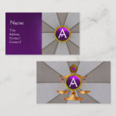 RECHTSKALA,ATTORNEY MONOGRAM Lila Grau Visitenkarte (Vorne/Hinten)