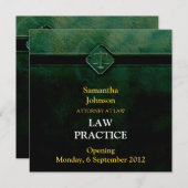 Rechtspraxis Grüne Eröffnungsankündigung Einladung (Vorne/Hinten)