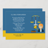 Rechtssache-weibliche Abschluss-Einladung Einladung (Vorne/Hinten)