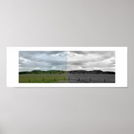 Rechtsseitige Straßenreflexionsfotografie Poster