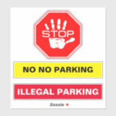 Rechtswidrige Parkmaßnahmen - Abbruch nicht gepark Aufkleber (Blatt)