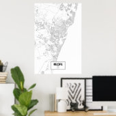 Recife, Brasilien (schwarz auf weiß) Poster (Heimbüro)