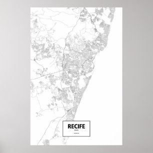 Recife, Brasilien (schwarz auf weiß) Poster