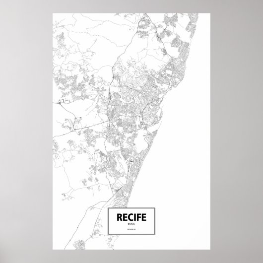 Recife, Brasilien (schwarz auf weiß) Poster (Vorne)