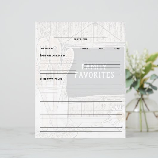 Recipe Binder Beilage (Stehend Vorderseite)