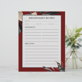 Recipe Binder Page | Familienname | Burgund (Stehend Vorderseite)