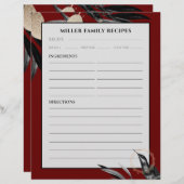Recipe Binder Page | Familienname | Burgund (Vorne/Hinten)