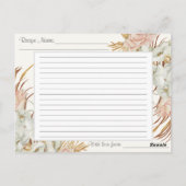 Recipe Boho Floral Mute Tropical Palm Grüne Postkarte (Rückseite)