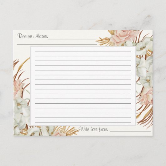 Recipe Boho Floral Mute Tropical Palm Grüne Postkarte (Vorderseite)