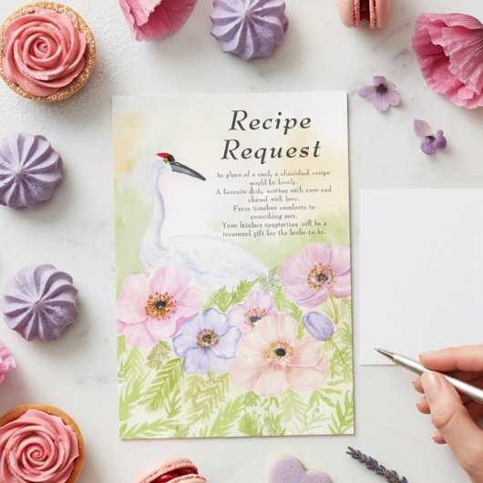 Recipe Bridal Shower Whooping Crane Anemones  Begleitkarte