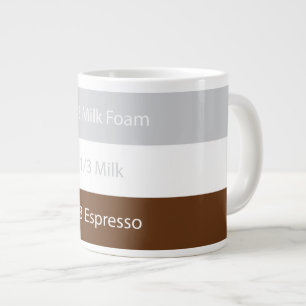 Recipe cappuccino Kaffee Textentwurf Jumbo-Tasse