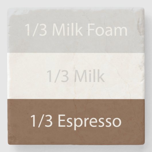 Recipe cappuccino Kaffee | Textentwurf Steinuntersetzer (Vorderseite)
