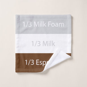 Recipe cappuccino Kaffee   Textentwurf Waschlappen