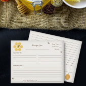 Recipe Card für Bienen und Honeycomb Brautparty