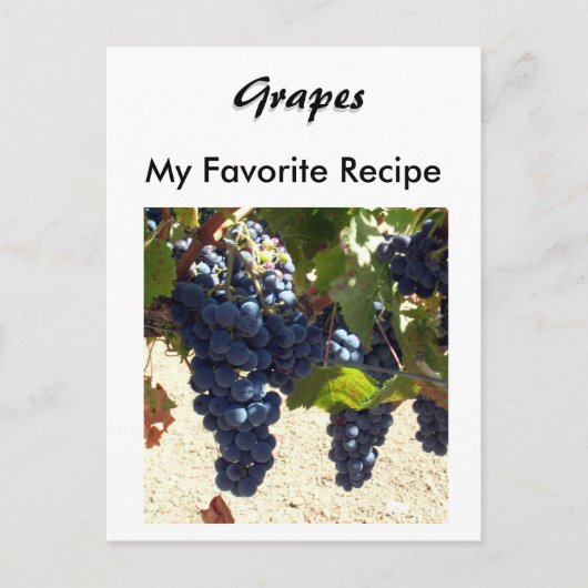 Recipe Card - Grapes Postkarte (Vorderseite)