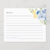 Recipe Card Main Squeeze Blue Citrus Bridal Shower (Rückseite)