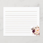 Recipe Card Marsala Blume Brautparty (Rückseite)