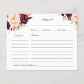 Recipe Card Marsala Blume Brautparty (Vorderseite)