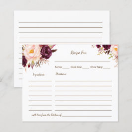 Recipe Card Marsala Blume Brautparty