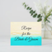 Recipe Card Ocean Shore Beach Hochzeit Postkarte (Stehend Vorderseite)