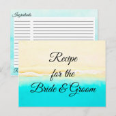 Recipe Card Ocean Shore Beach Hochzeit Postkarte (Vorne/Hinten)
