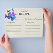 Recipe Card Schmetterlinge Brautparty Game Flyer (Hand)
