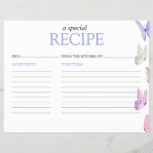Recipe Card Schmetterlinge Brautparty Game Flyer (Vorne)