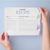 Recipe Card Schmetterlinge Brautparty Game Flyer (Hand)
