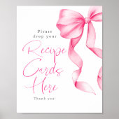 Recipe Cards Blush Pink Bow Bridal Shower Sign Poster (Vorne)
