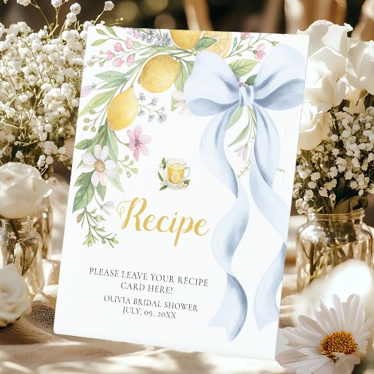 Recipe Cards Bridal Shower | Main Squeeze Lemon Sockelschild