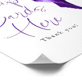 Recipe Cards Dark Purple Bow Bridal Shower Sign Poster (Ecke)