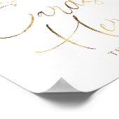 Recipe Cards Pink and Gold Bridal Shower Sign Poster (Ecke)