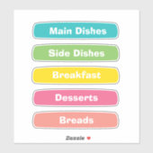 Recipe Category Stickers – Binder Tabs Aufkleber (Blatt)