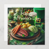 Recipe des St Patrick's Day Corned Beef Feiertagskarte (Vorne/Hinten)