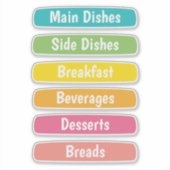 Recipe Dividers Personalized Aufkleber (Vorderseite)