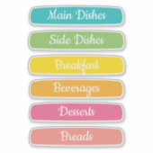Recipe Dividers Personalized Aufkleber (Vorderseite)