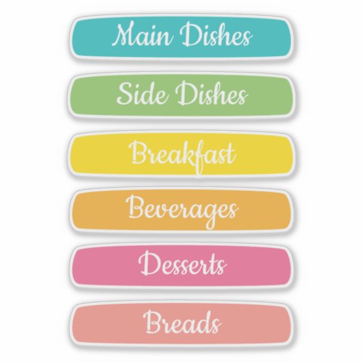 Recipe Dividers Personalized Aufkleber (Vorderseite)
