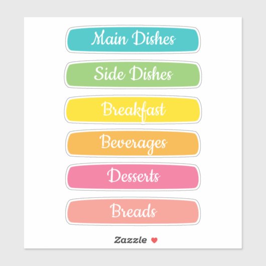 Recipe Dividers Personalized Aufkleber (Blatt)