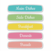 Recipe Dividers Personalized Aufkleber (Vorderseite)