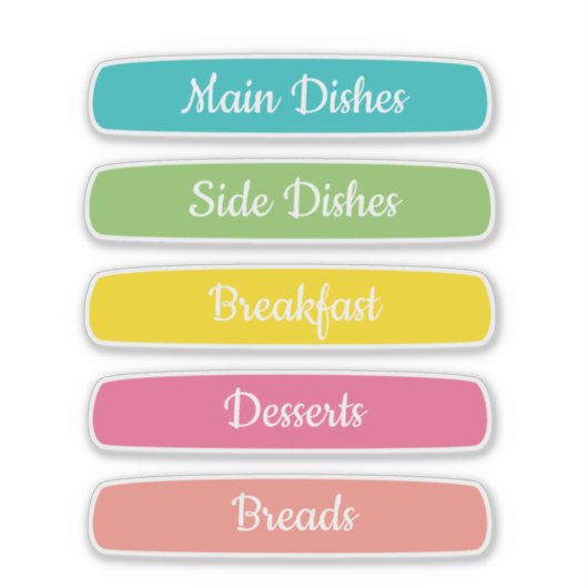 Recipe Dividers Personalized Aufkleber (Vorderseite)