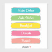 Recipe Dividers Personalized Aufkleber (Blatt)